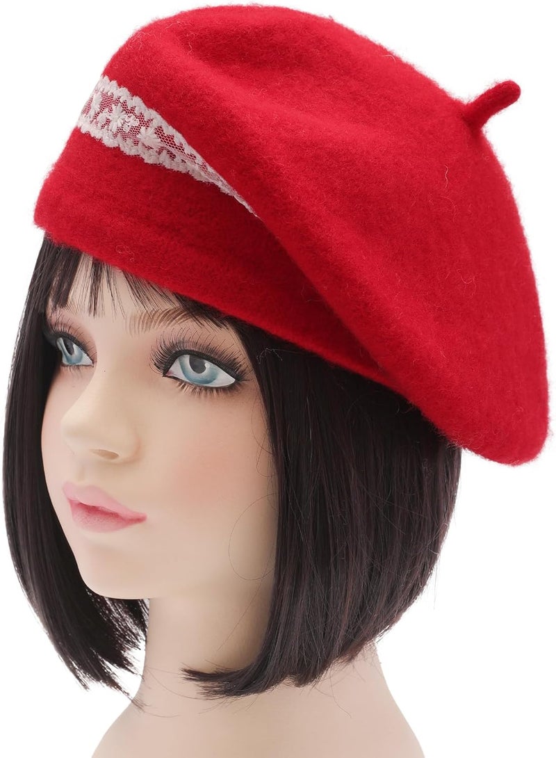 ZLYC Wool Kids Beret Hat Girls Solid Color Artist French Beret Cap - Image 3